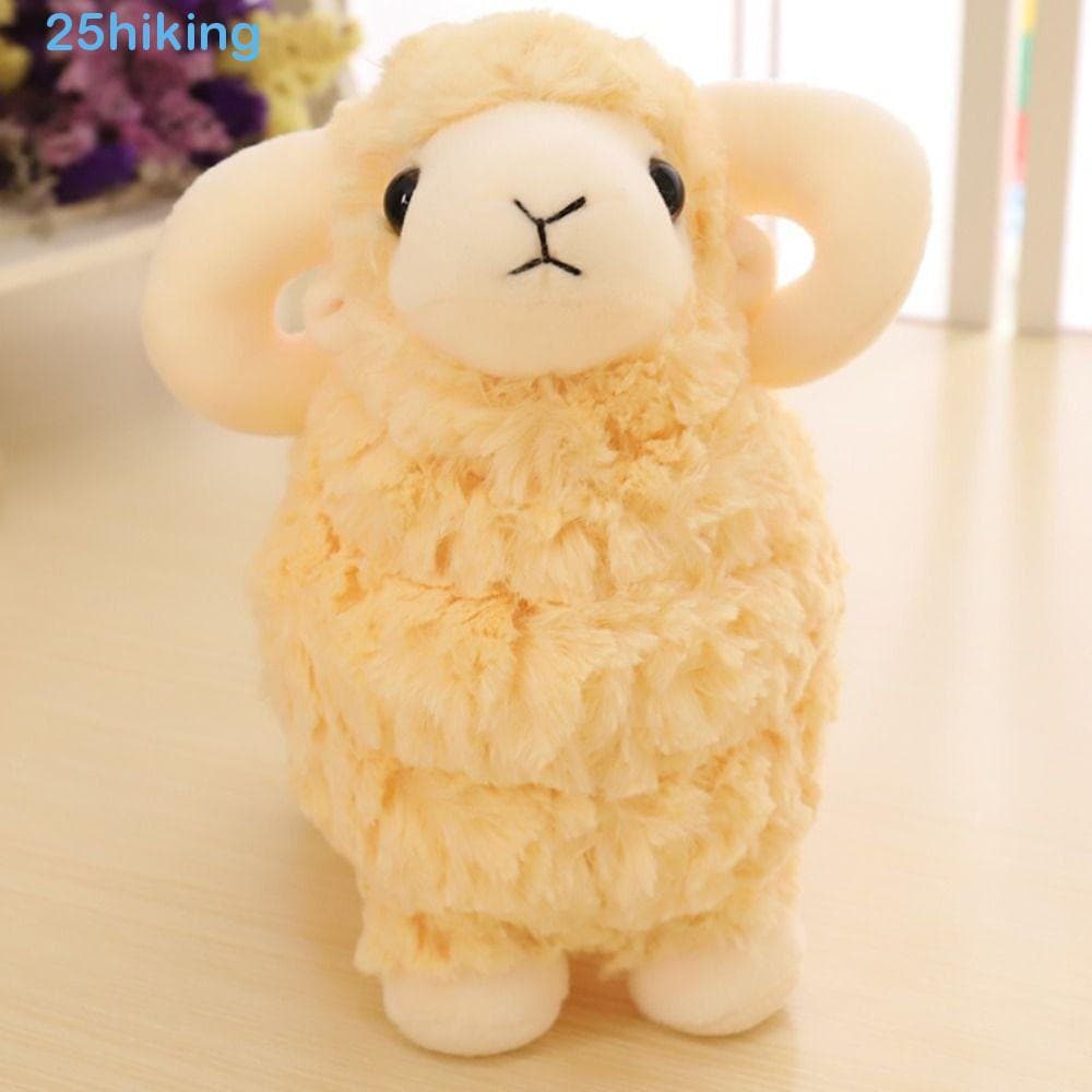 Boneca De Pelúcia De Cabra Para Bebê , Chifres Grandes , Brinquedos Ovelha De 25/35 Cm , Chaveiro De Algodão PP Macio E
