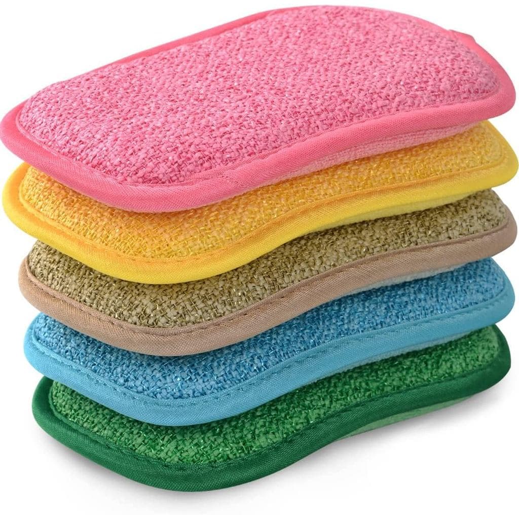 Esponjas de Limpeza Multiuso para Cozinha, Esponja de Limpeza Resistente e Não Abrasiva, Esponja de Microfibra Reutilizá