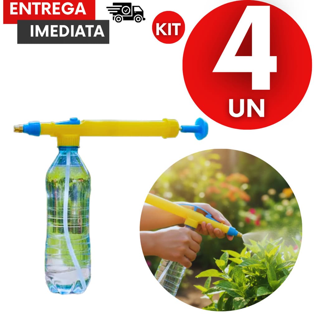 Pulverizador Manual Para Garrafa PET Regulável Jardim Horta Multiuso Jardinagem Plantas