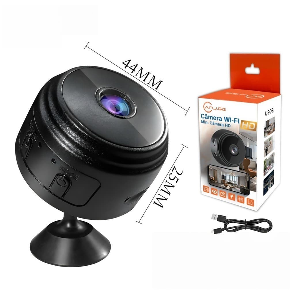 1/4 Unidades Mini Câmera A9 de Segurança Monitoramento Interno Full HD Encaixe WIFI 110V ANJGG BRASIL