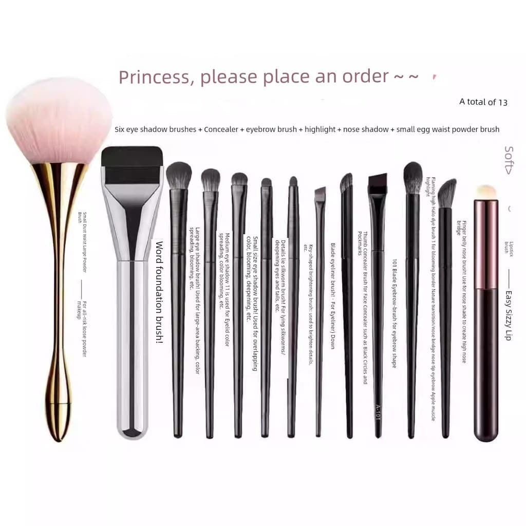 Cangzhou pincel de maquiagem conjunto completo conjunto de maquiagem pincel de base plana pincel de batom pincel de pó s