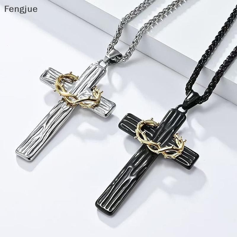 Fengjue 1 Peça/Par Hip Hop Espinhos Cruz Colar Para Mulheres Homens Personalizado Pingente Brincos Nicho Camisola Corren