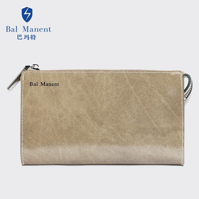 Bolsa masculina de couro genuíno, bolsa Horizontal de couro com zíper, bolsa Casual com alça de grande capacidade, bolsa