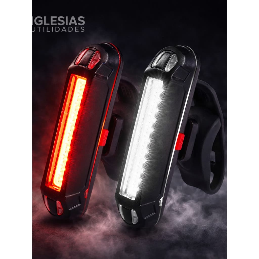 Lanterna Bike Bicicleta Sinalizador Traseira Luz De LED Branca e Vermelha Usb 100 Lumens
