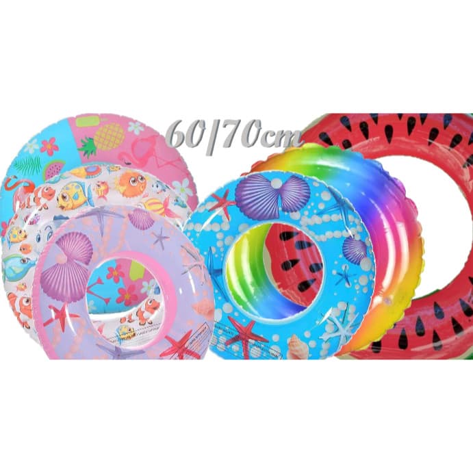 Boia Infantil Inflável Melancia Flamingos Peixes Conchas Mickey Princesas Piscina 56 / 60 / 70cm