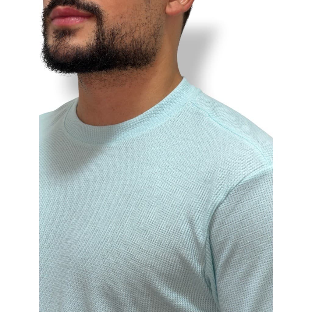 Camiseta Texturizada Masculina Fashion Tecido Diferenciado Casual Alta Qualidade