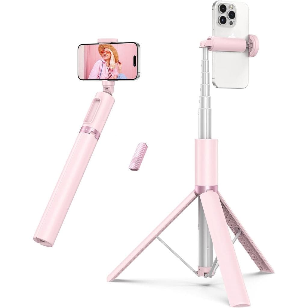 ATUMTEK Tripé com Bastão de Selfie de 55", Tripé de Alumínio Extensível Tudo-em-Um com Controle Remoto Bluetooth Recarre
