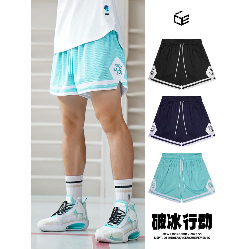 Bkcxzice americano basquete Shorts masculino verão esportes Casual malha de secagem rápida Retro quarto calças calças de