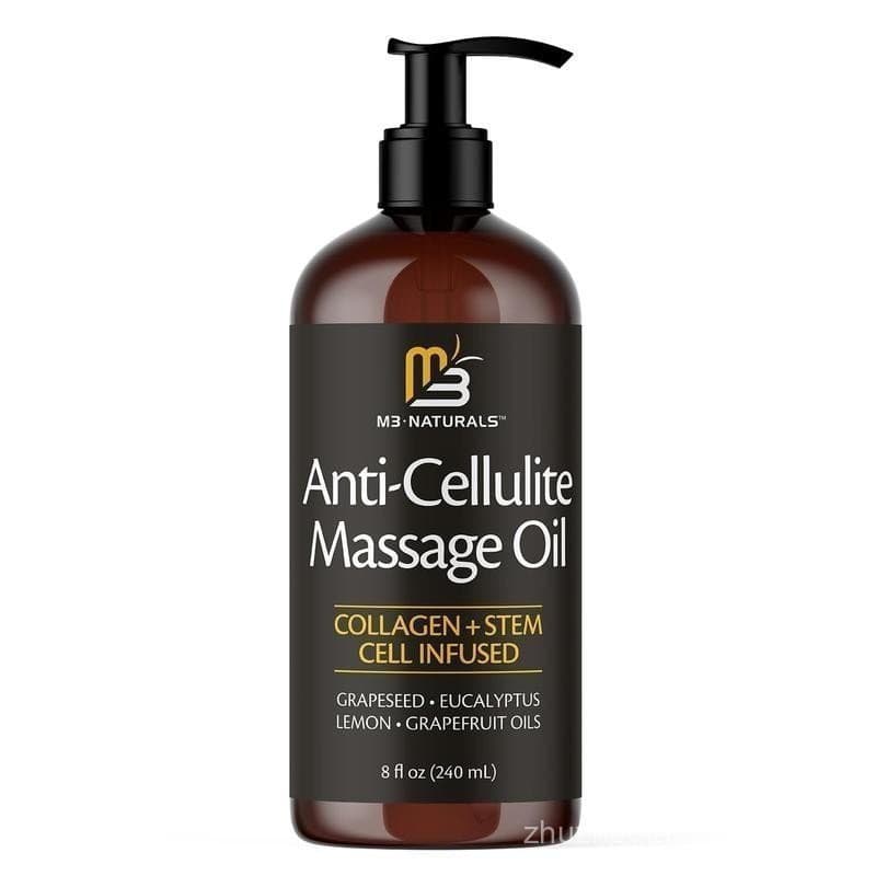 Óleo de Massagem Anticelulite M3 Naturals 8oz - Suaviza a Aparência da Celulite - Óleo de Massagem para Cuidados Corpora