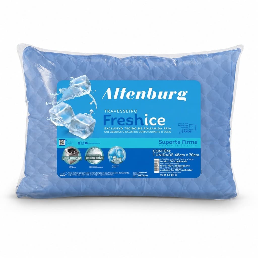 Travesseiro Gelado Altenburg Freshice Antialérgico 48x70 cm