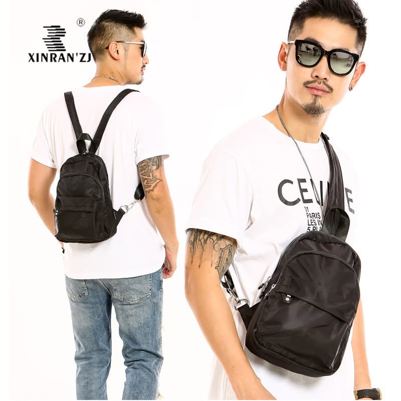 Homens multi-bolso leve à prova dwaterproof água lazer viagem multi-função mochila saco de peito masculino funcional peq