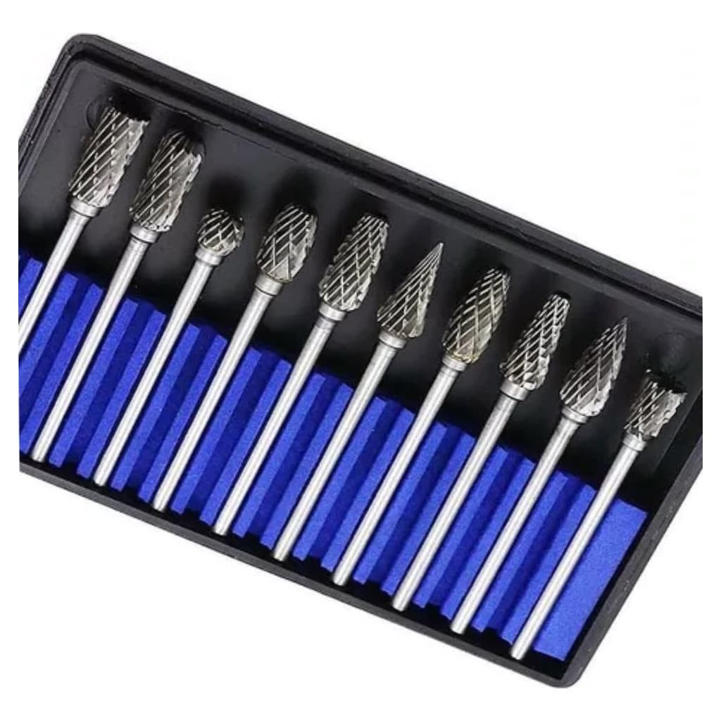 Jogo 10 Fresas Limas De Tungstenio Escarear Ferro Metal