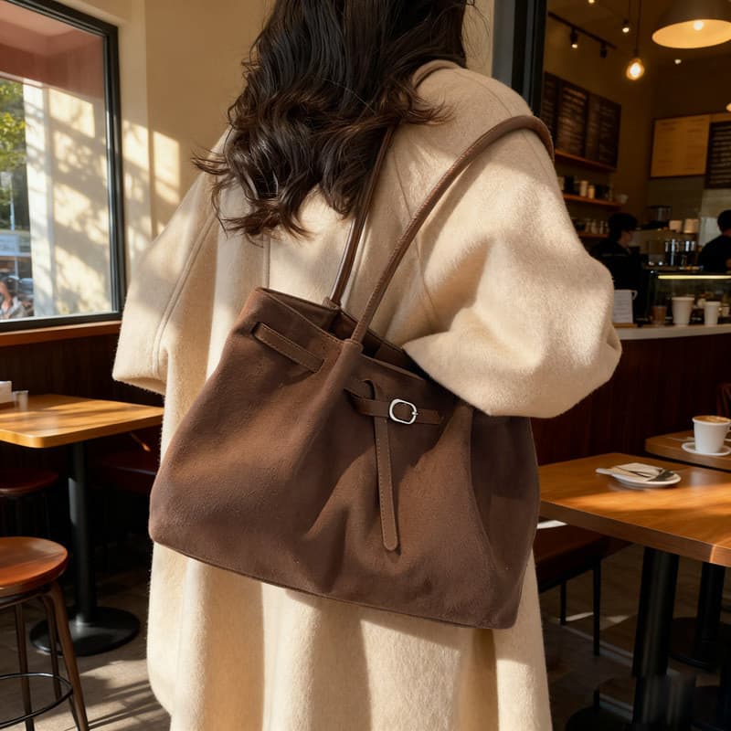 Bolsa Tote retrô de grande capacidade para axilas outono inverno bolsa de ombro combinada