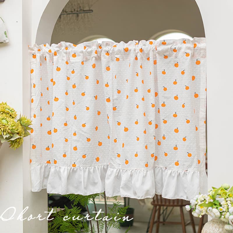 Estilo coreano Pastoral meia cortina quarto Bay janela cortina curta puro algodão estilo nórdico cortina curta estilo ja