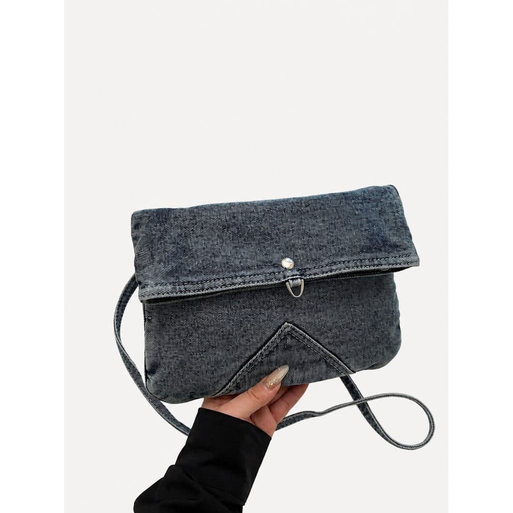 Novo estilo Denim saco do mensageiro grande capacidade moda All-Match bolsa de ombro Casual simples Commuter Retro bagun