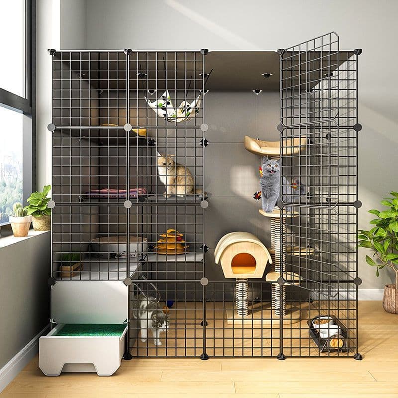 Exportação gaiola para gatos Super grande espaço livre Villa para gatos casa interna para gatos Multi-camada gaiola vazi