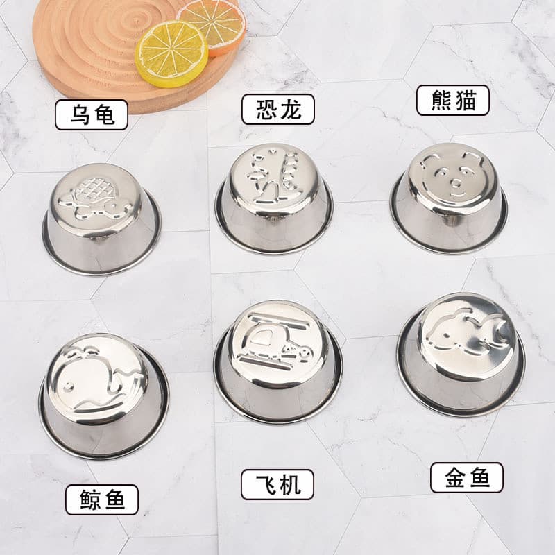 Novo estilo 304 aço inoxidável ovo tart molde tigela bolo tigela bolo cozido no vapor ovo tart copo titular reutilizável