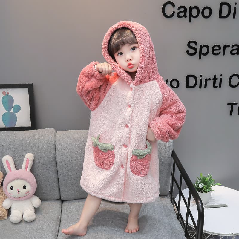 Crianças roupas infantis meninas roupas pijamas outono inverno flanela roupas para casa meninas bebê roupões de banho de