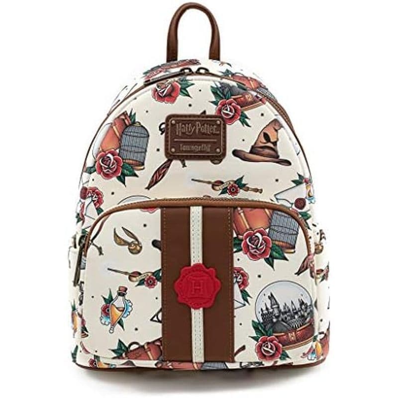 Loungefly Harry Potter Tattoo Art Cream Color Bolsa Feminina De Ombro Com Alça Dupla