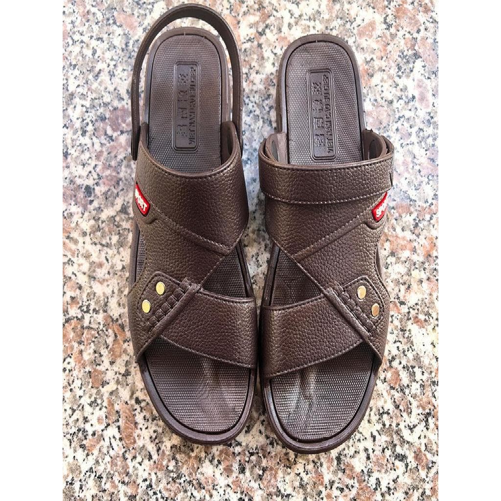 Sandálias masculinas estilo moderno respirável sapatos de praia grosso durável Casual confortável exterior usar antiderr