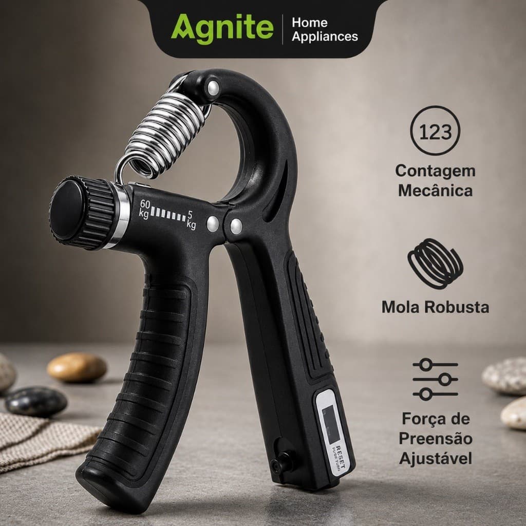 Fortalecedor de Mãos Agnite Hand Grip Ajustável 5-60kg Fitness Musculação