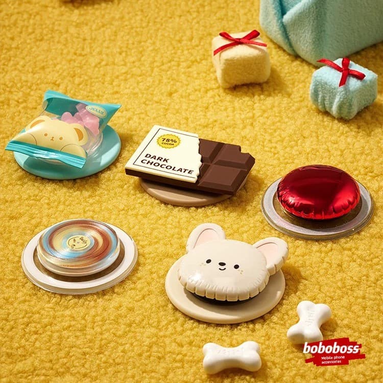 Bolha dos desenhos animados oeste Highland/goma suporte do telefone Airbag retrátil resistente a choques tapa magnética