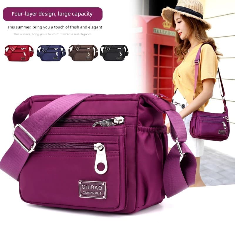 bolsa feminina bolsa transversal feminino Chi Leopard Nylon Bolsa mensageiro para mãe de meia-idade e um ombro