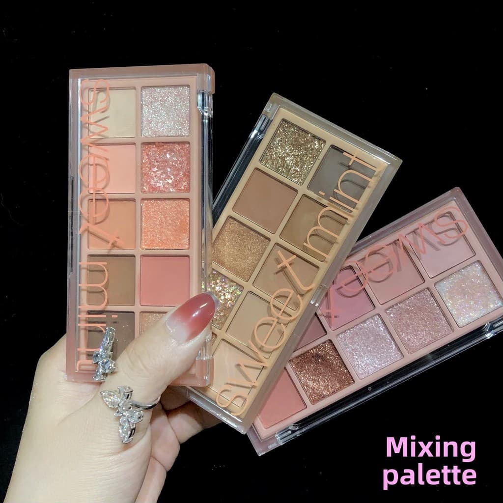 Paleta De Sombras Multifuncional De 10 Cores Contendo Tons Foscos E Perolados , Terrosos glitter Para Destaque . À Prova