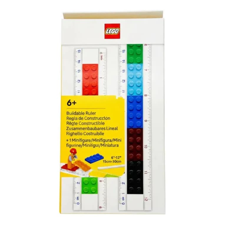 Régua Plástica Lego 2 Em 1 - 15cm Ou 30cm Com Minifigura