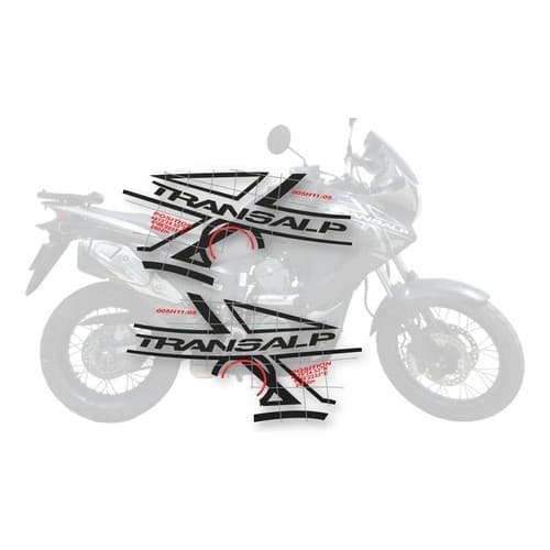 Kit Faixa Adesivo da Honda Transalp Xl 700v 2011 preta adesivo das aletas Honda Transalp modelo original restauração