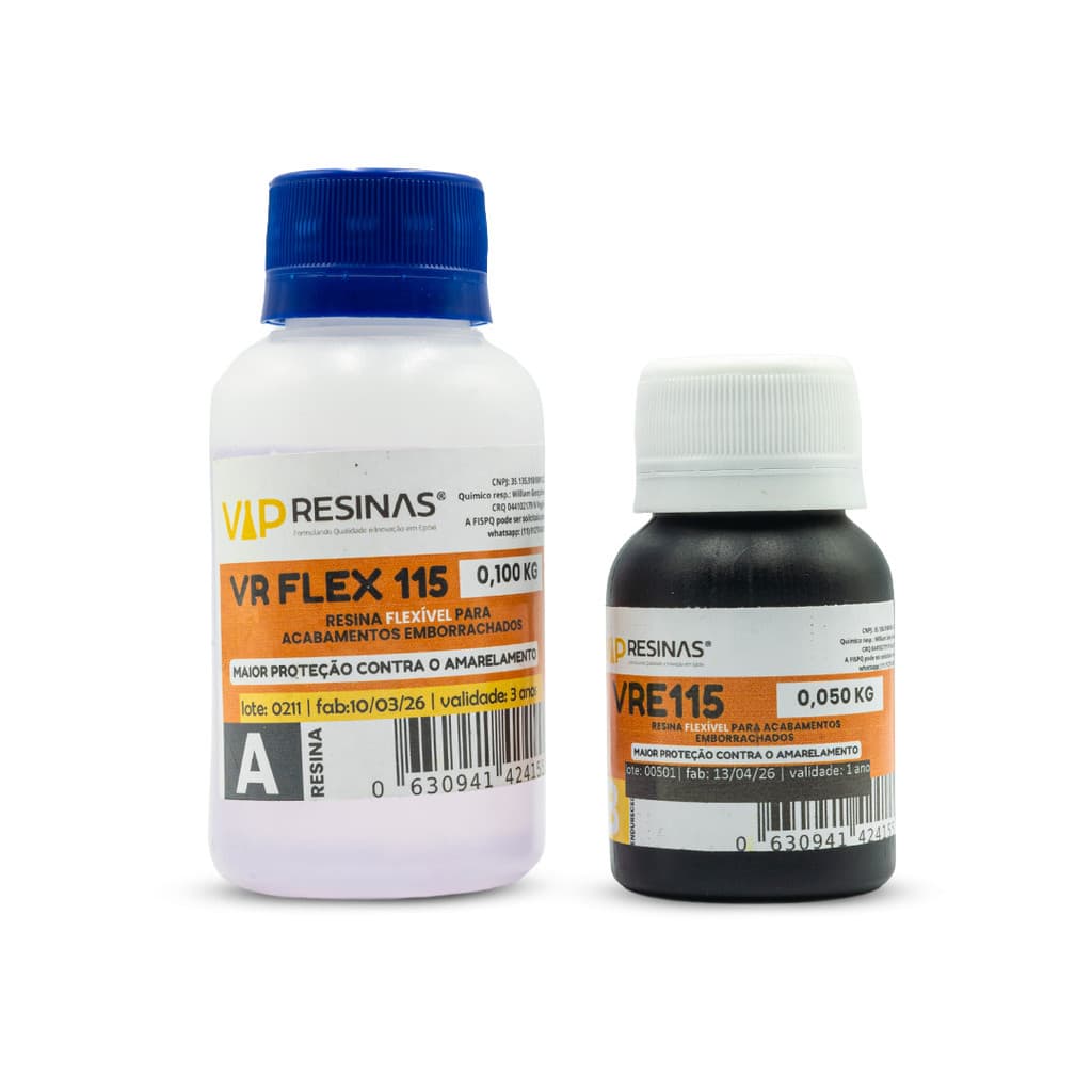 Resina Flexível + Endurecedor Uv Vr115 150g Vip Resinas