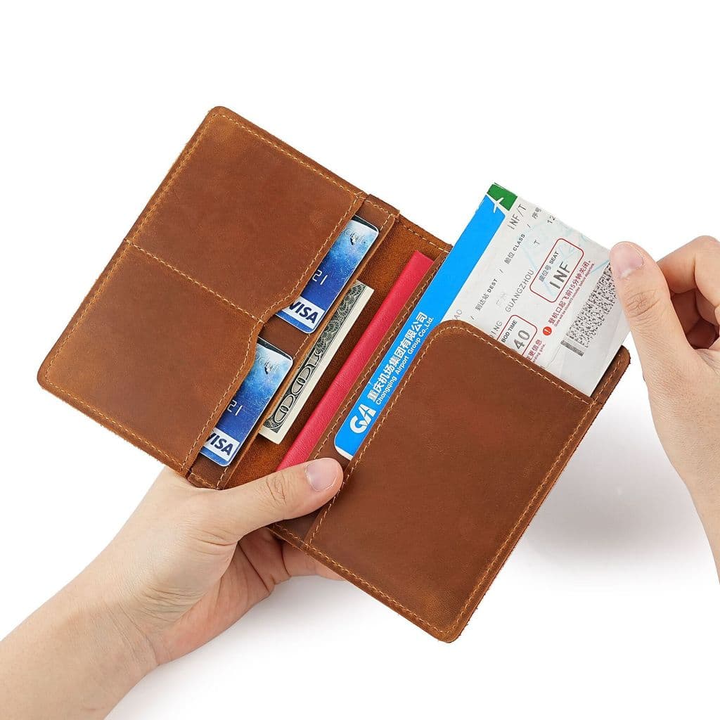 Europeu americano estilo Retro Crazy Horse couro passaporte saco Unisex porta-passaporte titular do cartão de couro genu