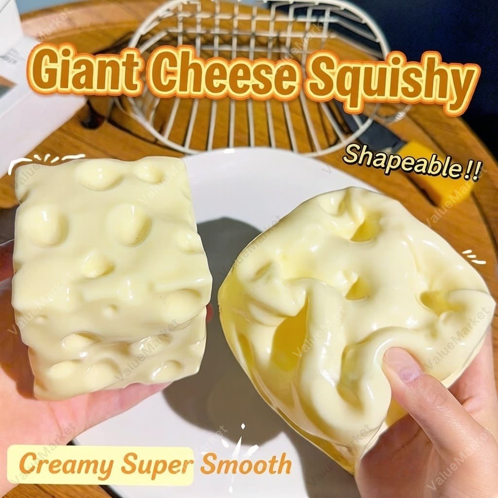 Queijo Gigante Brinquedo Mole Modelável Cremoso Super Suave Lento Subindo Alívio Do Estresse Alat Melegakan Tekanan Valo
