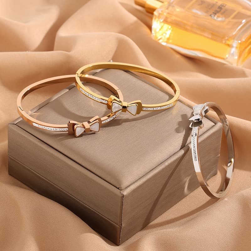 Pulseira Galvanizada De Titânio Que Não Desbota – Joias Modernas De Luxo Para Mulheres
