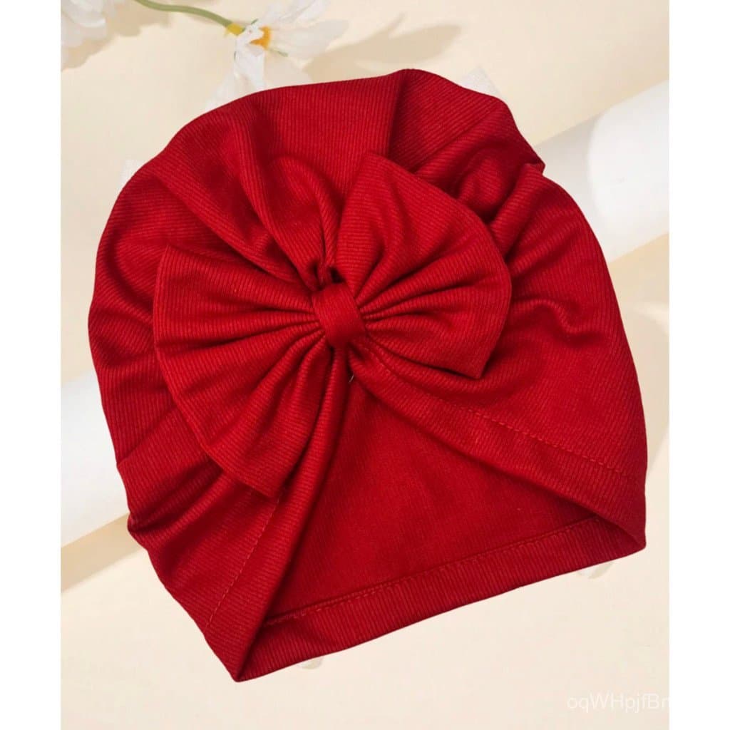 1 pç Touca Turbante Fofo De Algodão Laço Bebê  Grande Várias Cores