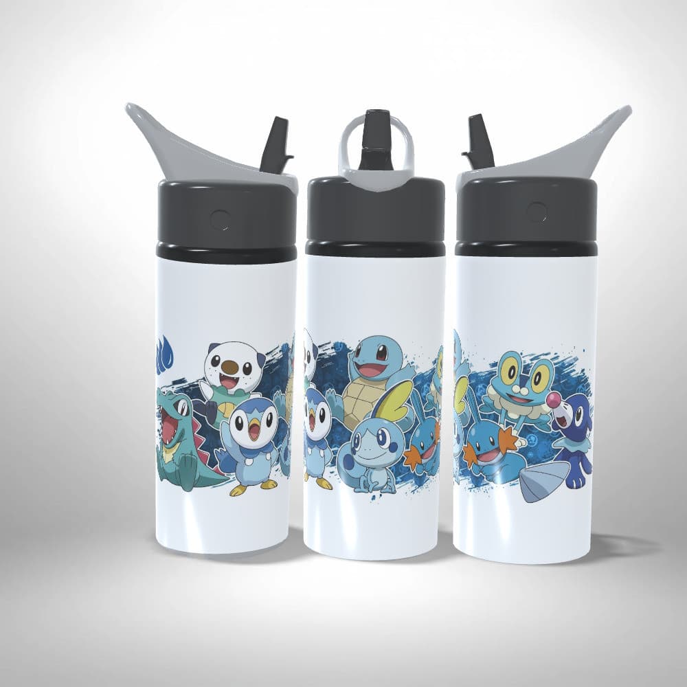 Garrafa Squeeze Pokémon Inciais do tipo Água