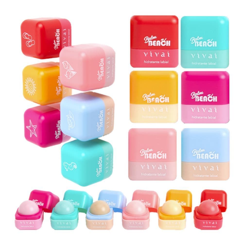 Kit 6 Lip Balm Beach Hidratante Labial Vivai 3133