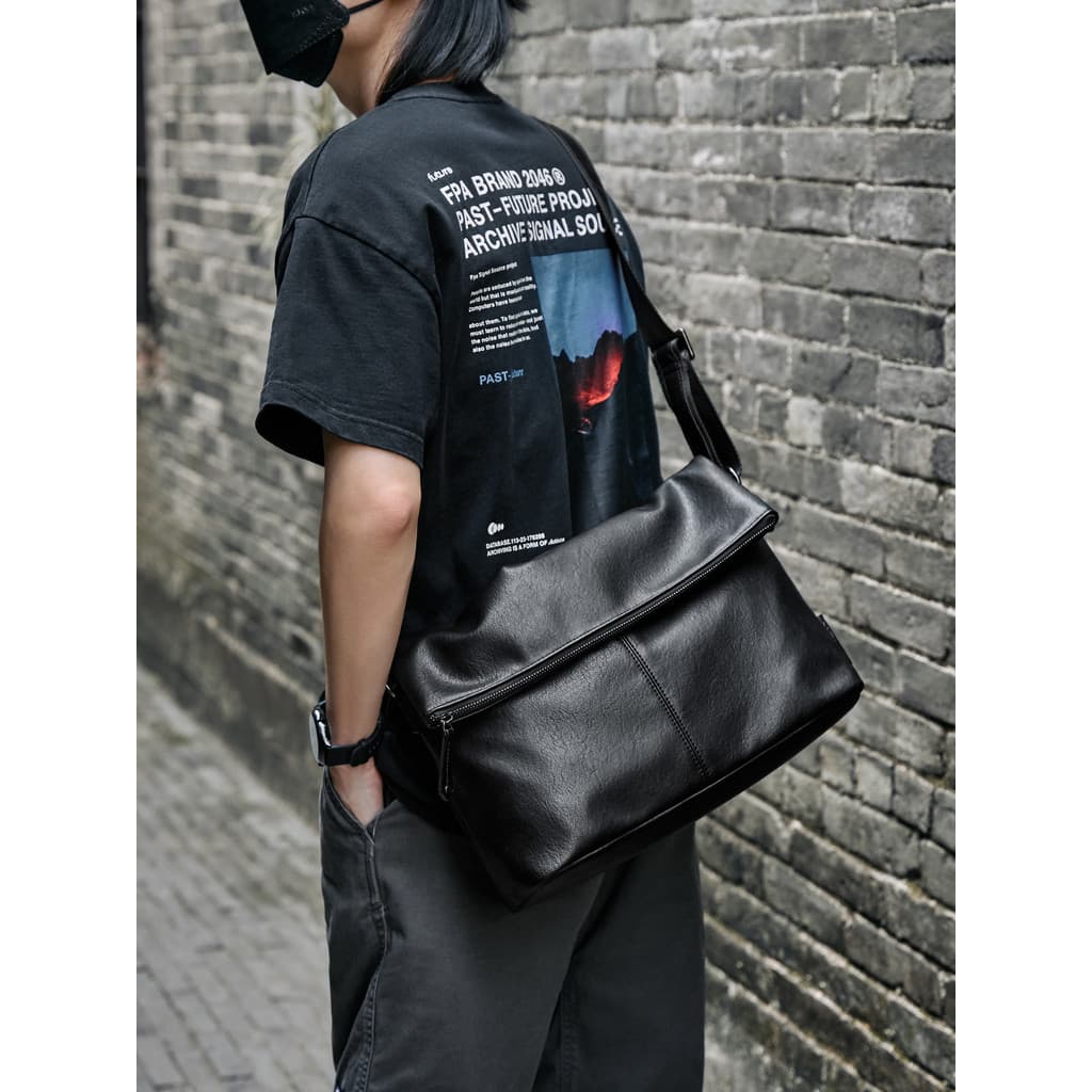 Bolsa mensageiro masculina de couro negócios novo estilo bolsa de ombro casual ciclismo Retro saco do mensageiro classe