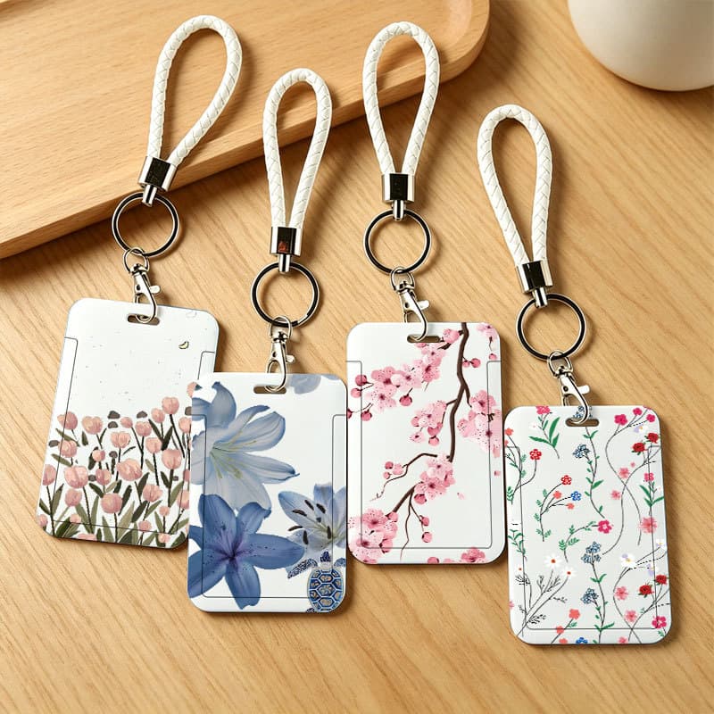 Porta-Cartões Deslizante Floral Fresco Para De Campus , Ônibus E Acesso