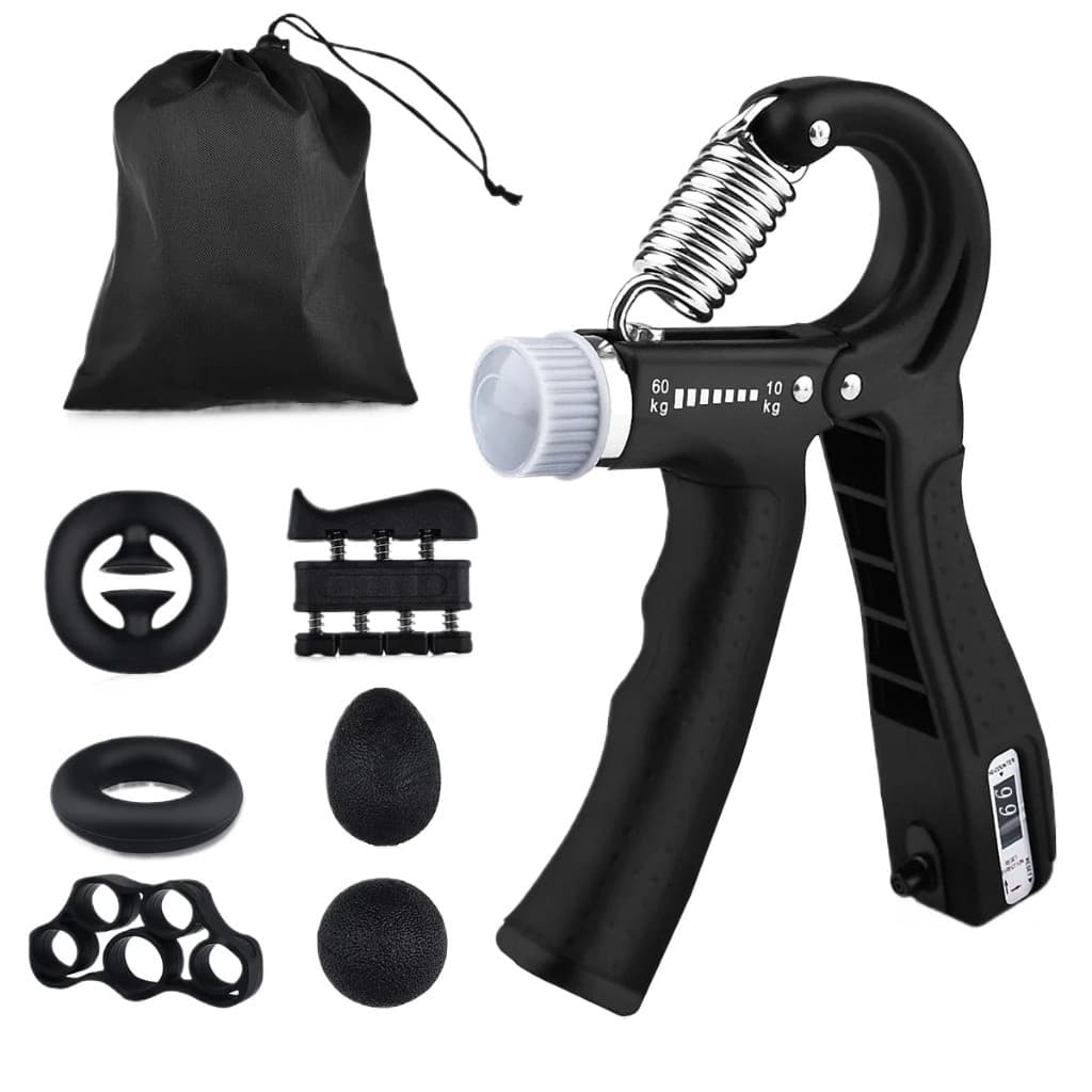Kit 5 Hand Grip Fortalecedor! Mão Antebraço Ajustável + Bolsa