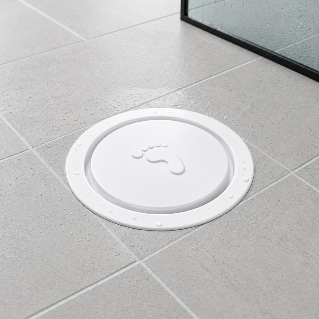 Ralo Click Inteligente em Plastico ABS 10x10 Branco Piso Banheiro Quadrado Redondo