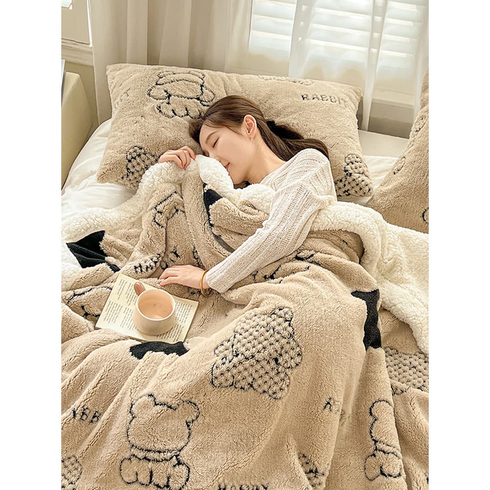 MUJI cobertor cama Coral velo cobertor escritório Nap sofá capa cobertor colcha inverno espessamento