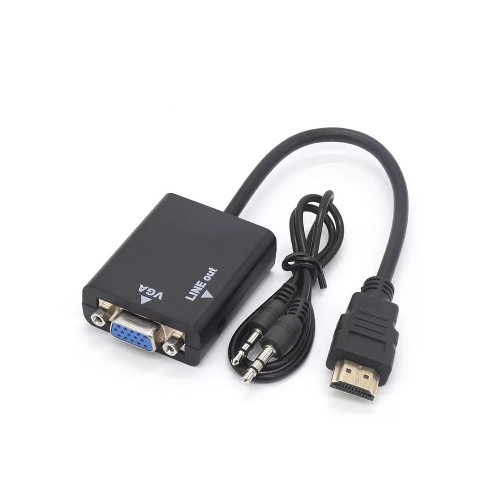 Hdmi para Vga Cabo Conversor Adaptador Hdmi Para Vga Com Saída P2 Áudio