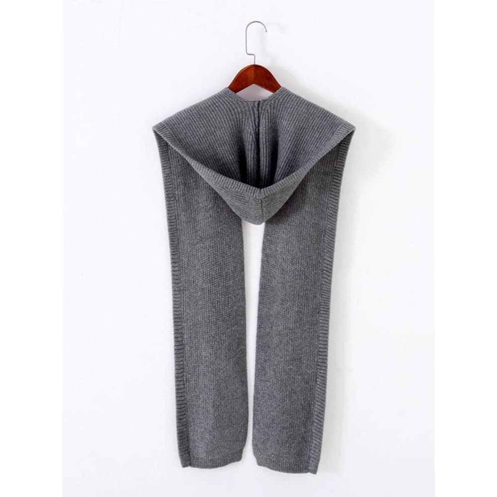 Primavera outono chapéu cachecol de uma peça com capuz de malha xale feminino camisa exterior engrossado outono inverno