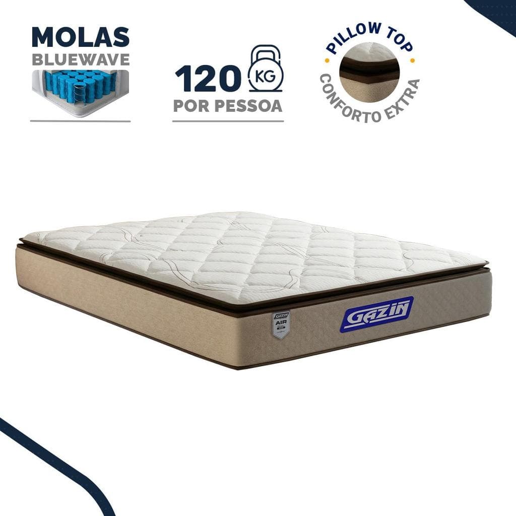 Colchão Gazin de Molas Ensacadas Pillow Top Air Pro Queen 158cm