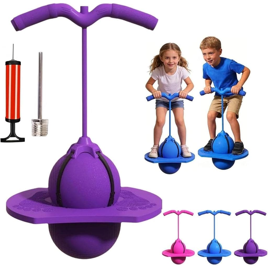 Bola de Salto Balanceada, Pogo Jumper Aprimorado com Alça e Bomba de Ar, Pogo Stick com Plataforma para Manobras, Bola d