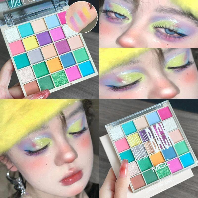 Paleta de sombras coloridas genuínas, 25 cores, desempenho de férias, palco, maquiagem, lantejoulas, Flash fino, paleta