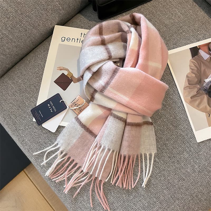 Cachecol Feminino Outono Inverno Vintage Estilo Preppy Xadrez Envoltório Pashmina Mujer Foulard Xale Acessórios De Vestu