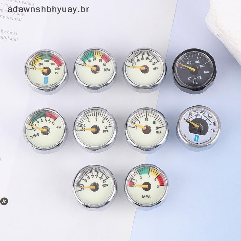 Manômetro Adwnshbyuay Air Mini Micro | Rosca M10 M8 5MPA 10MPA 20MPA 30MPA 35MPA 40MPA 300BAR 3500PSI 5000PSI 6000PSI BR
