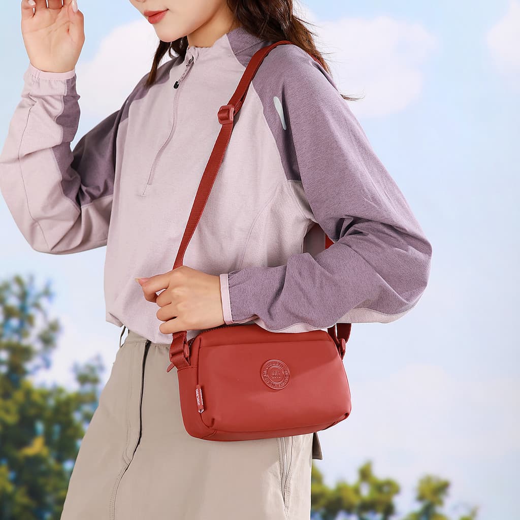 Moda multi-camada portátil saco do mensageiro All-Match Casual multi-bolso saco de pano pequeno leve saco do telefone mó